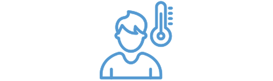 Person with a high temperature icon